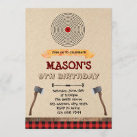 Hatchet throwing party invitation