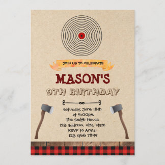 Hatchet throwing party invitation