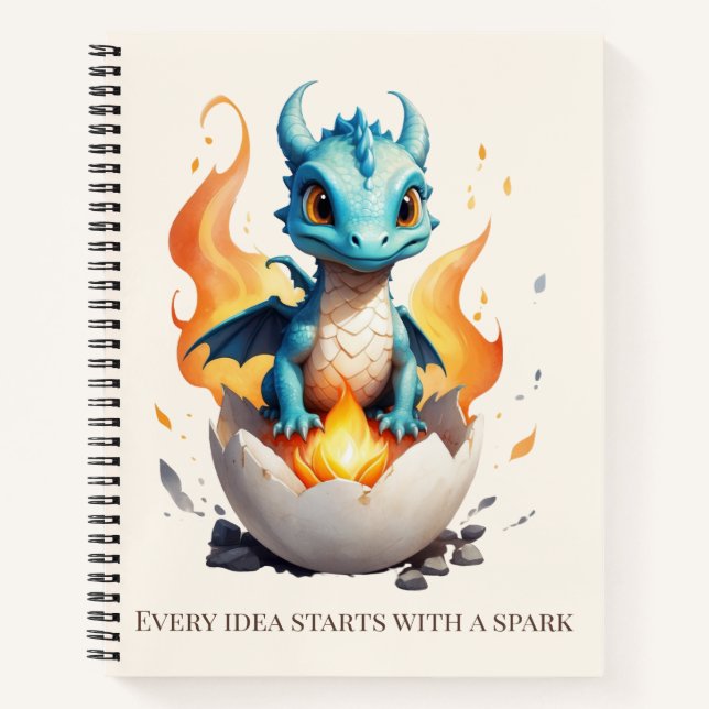 Hatching Baby Dragon Spark Notebook (Front)