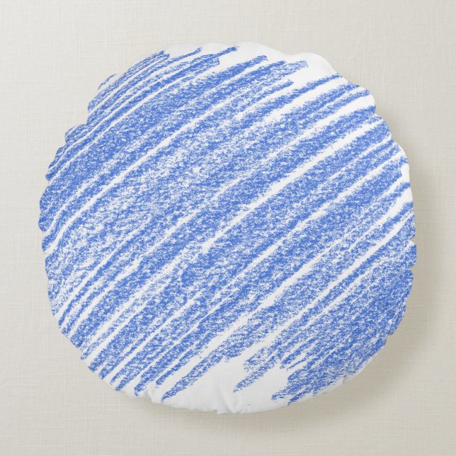 Hatching coloured pencil scratch round cushion (Front)
