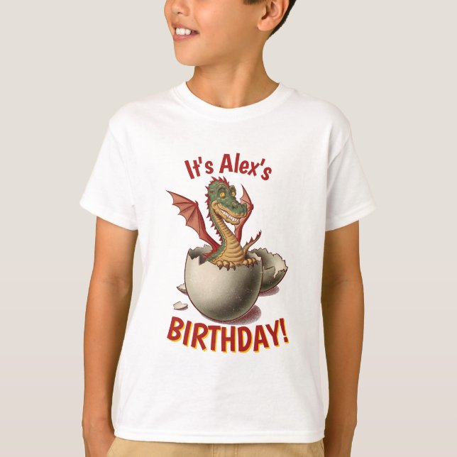 Hatching Dragon Birthday T-Shirt (Front)