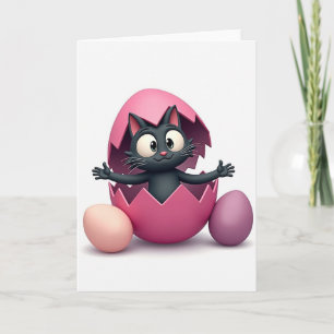Hatching Kitty Hello Card