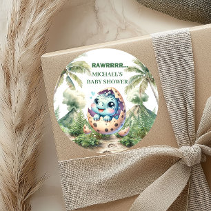 Hatching Soon Baby Dino Cute Shower Stickers