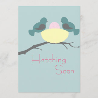 Hatching Soon - Baby Girl Invitation