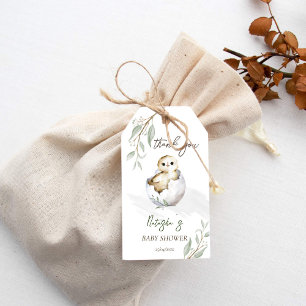 Hatching soon bird spring baby shower favour gift tags