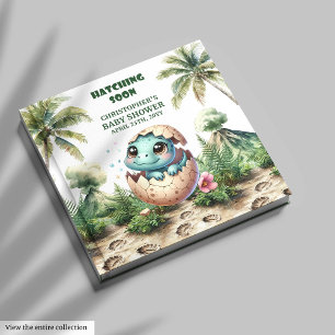 Hatching Soon Boy Baby Guest Book Keepsake