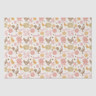 Hatching Soon Chicken Floral Pattern Tissue Paper