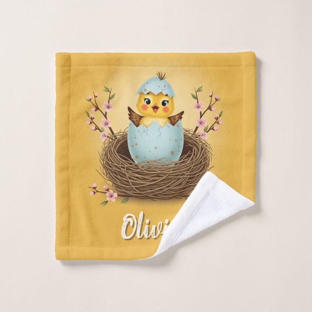 Hatching Soon Cute Chick Baby Shower Wash Cloth (Wash Cloth)