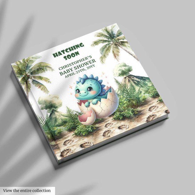 Hatching Soon Cute Dinosaur Guest Book (Hatching Soon Cute Dinosaur Guest Book)