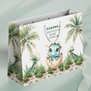 Hatching Soon Dinosaur Baby Shower Gift Bag