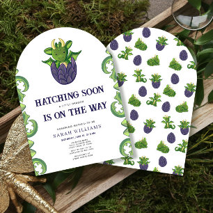 Hatching Soon Gender Neutral Dragon Baby Shower Invitation