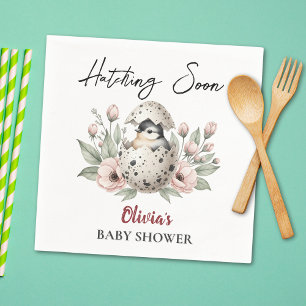 Hatching Soon Rustic Baby Chick Baby Shower Napkin