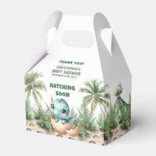 Hatching Soon Watercolor Baby Boy Favor Box