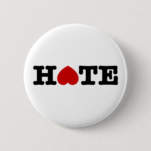 HATE 6 CM ROUND BADGE (Front)