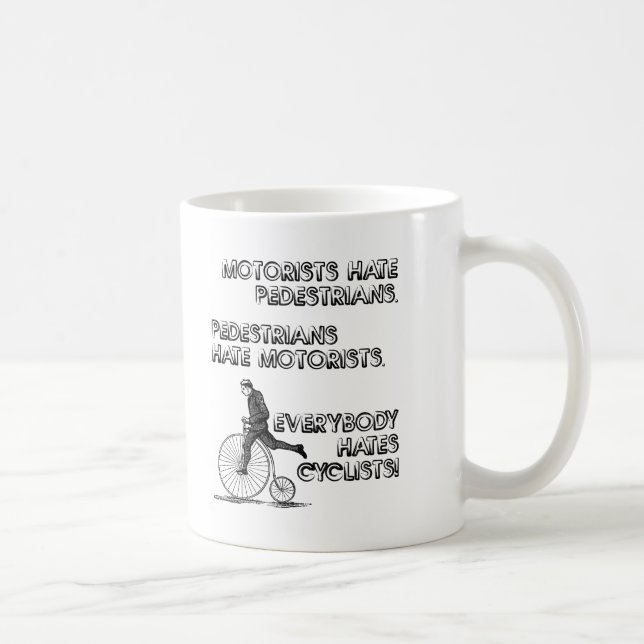 Hate Cyclists Funny Mug (Right)
