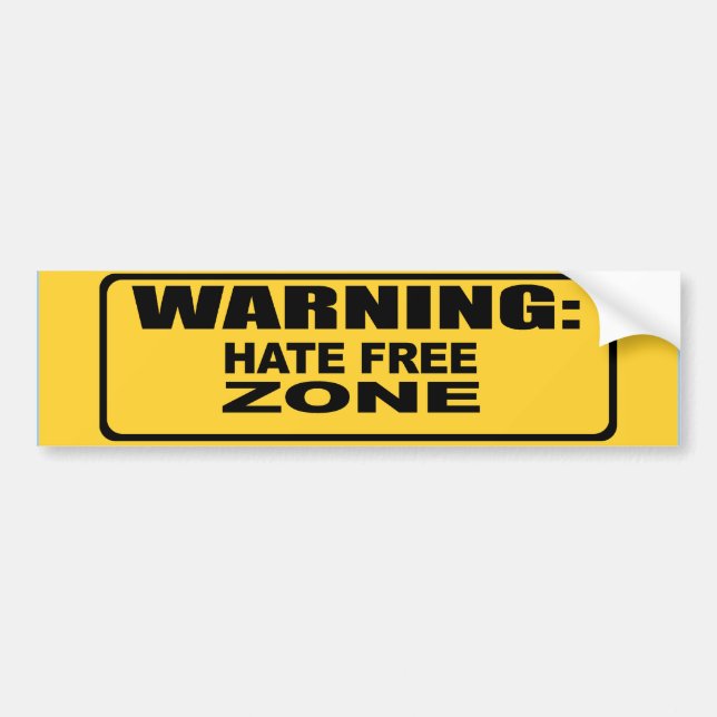 Hate Free Zone 2 Bumper Sticker (Front)