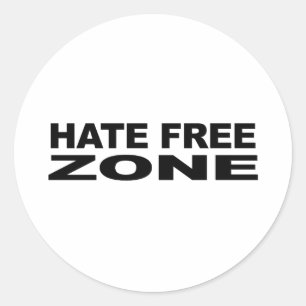 Hate Free Zone 2 Classic Round Sticker