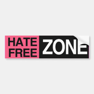 HATE FREE ZONE -.png Bumper Sticker