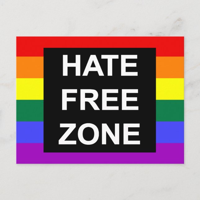 Hate Free Zone Postcard (Front)
