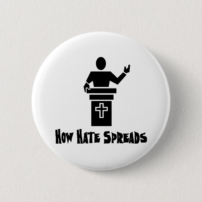 Hate From The Pulpit 6 Cm Round Badge (Front)