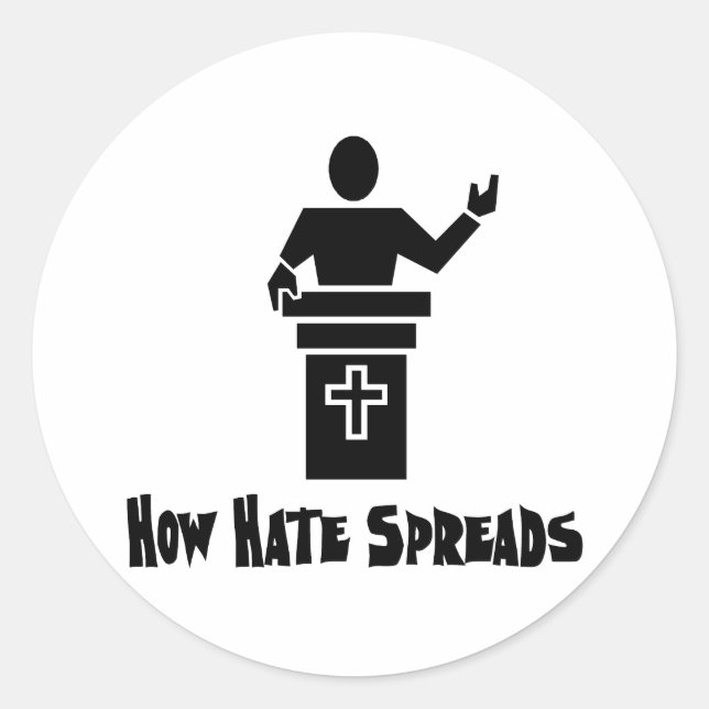 Hate From The Pulpit Classic Round Sticker (Front)