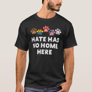 Hate Has No Home Here Paws Lgbt Pride US Flag Men  T-Shirt