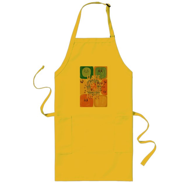 Hate Has No Home Here Playful Character Art Long Apron (Front)