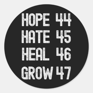 Hate Heal Grow Vote For 2024 President Kamala Harr Classic Round Sticker