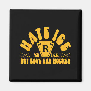 Hate Ice But Love Gay Hockey Funny Gay Hockey LGBT Magnet