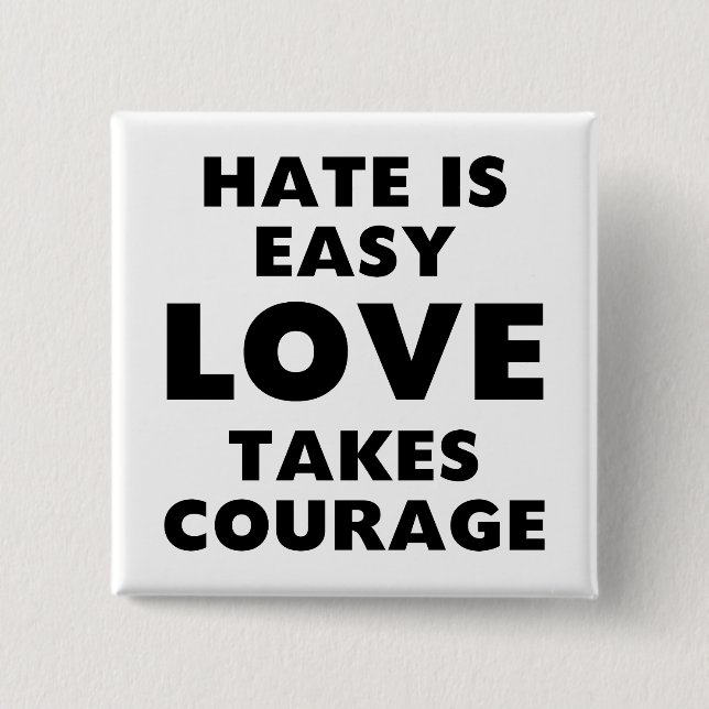 Hate is Easy 15 Cm Square Badge (Front)