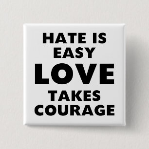 Hate is Easy 15 Cm Square Badge