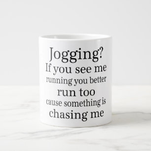 Hate Jogging Quote Large Coffee Mug