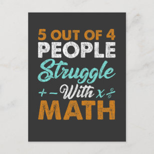 Hate Math Struggle Funny Mathematician Jokes Postcard