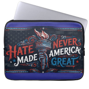Hate Never Made America Great Vintage Patriotic  Laptop Sleeve