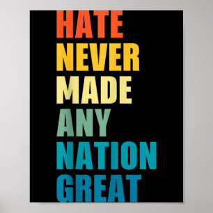 Hate Never Made Any Nation Great Anti-trump 2020 E Poster