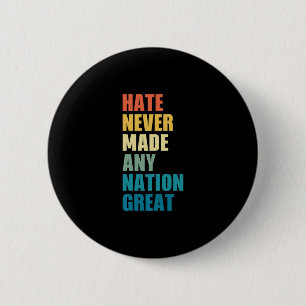Hate Never Made Any Nation Great Anti-trump Electi 6 Cm Round Badge