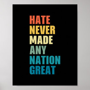 Hate Never Made Any Nation Great Anti-trump Electi Poster
