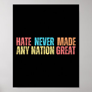 Hate Never Made Any Nation Great Anti Trump  Poster