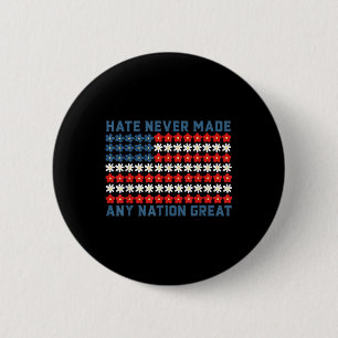 Hate Never Made Any Nation Great Political Quote 6 Cm Round Badge