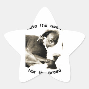 hate the deed not the breed pitbull star sticker