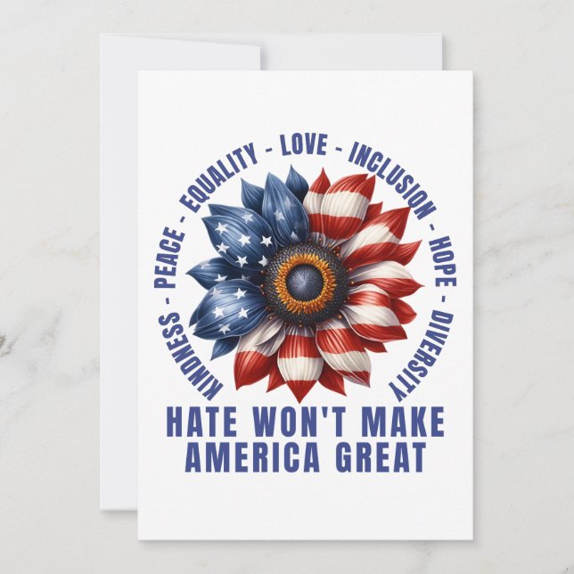Hate Won't Make America Great Invitation (Front)
