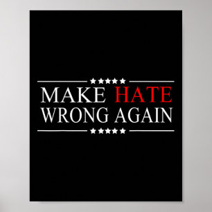 Hate Wrong Again Anti Trump Political Impeach Poster