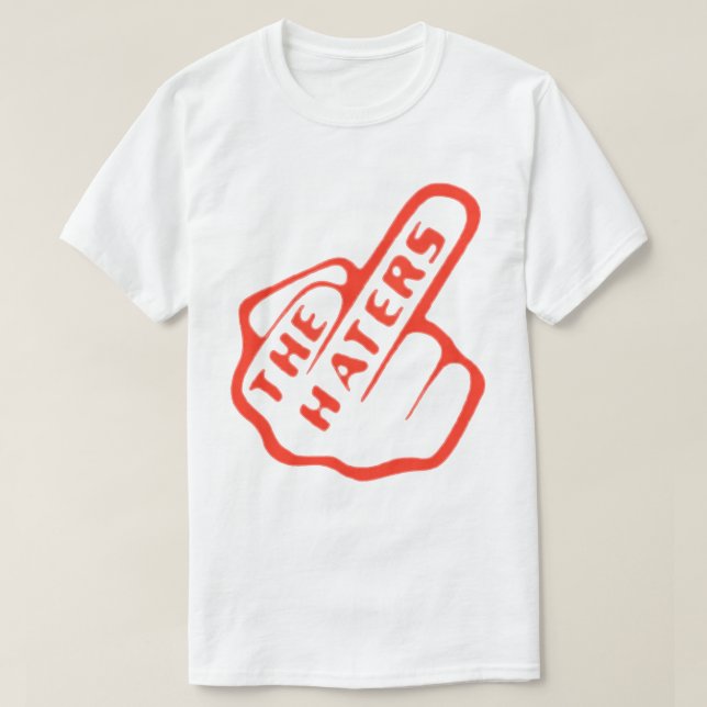 Haters Finger Red/White Urban Fashion T-Shirt (Design Front)