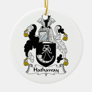 Hathaway Family Crest Ceramic Tree Decoration