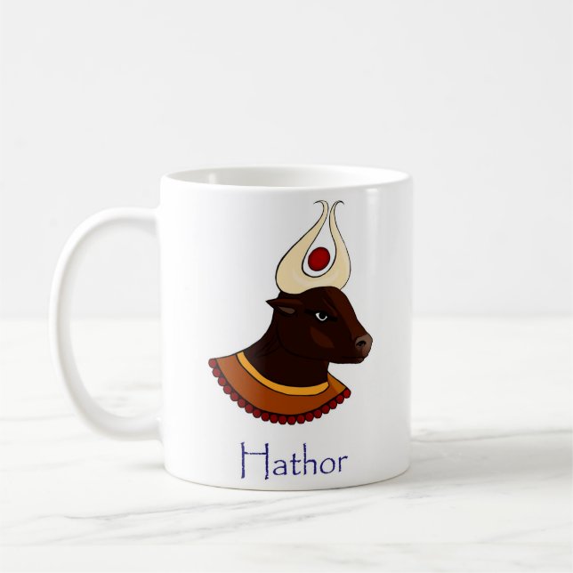 Hathor - Ancient Egyptian Cow Goddess Coffee Mug (Left)