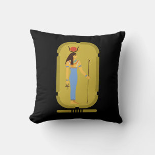 Hathor Egyptian Ancient Goddess Throw Pillow