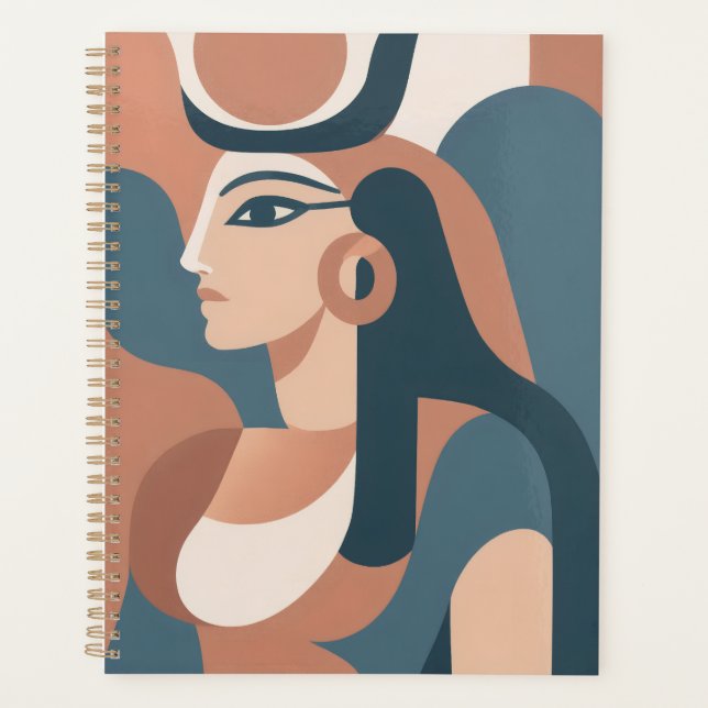 Hathor Egyptian Goddess Abstract Art Planner (Front)