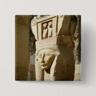 Hathor-headed column, from the Chapel of 15 Cm Square Badge