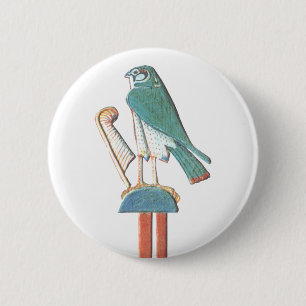 Hathor's headdress 6 cm round badge