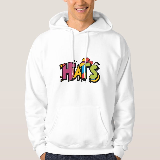 "Hats & Beats: Urban Hip-Hop T-Shirt Design" Hoodie (Front)